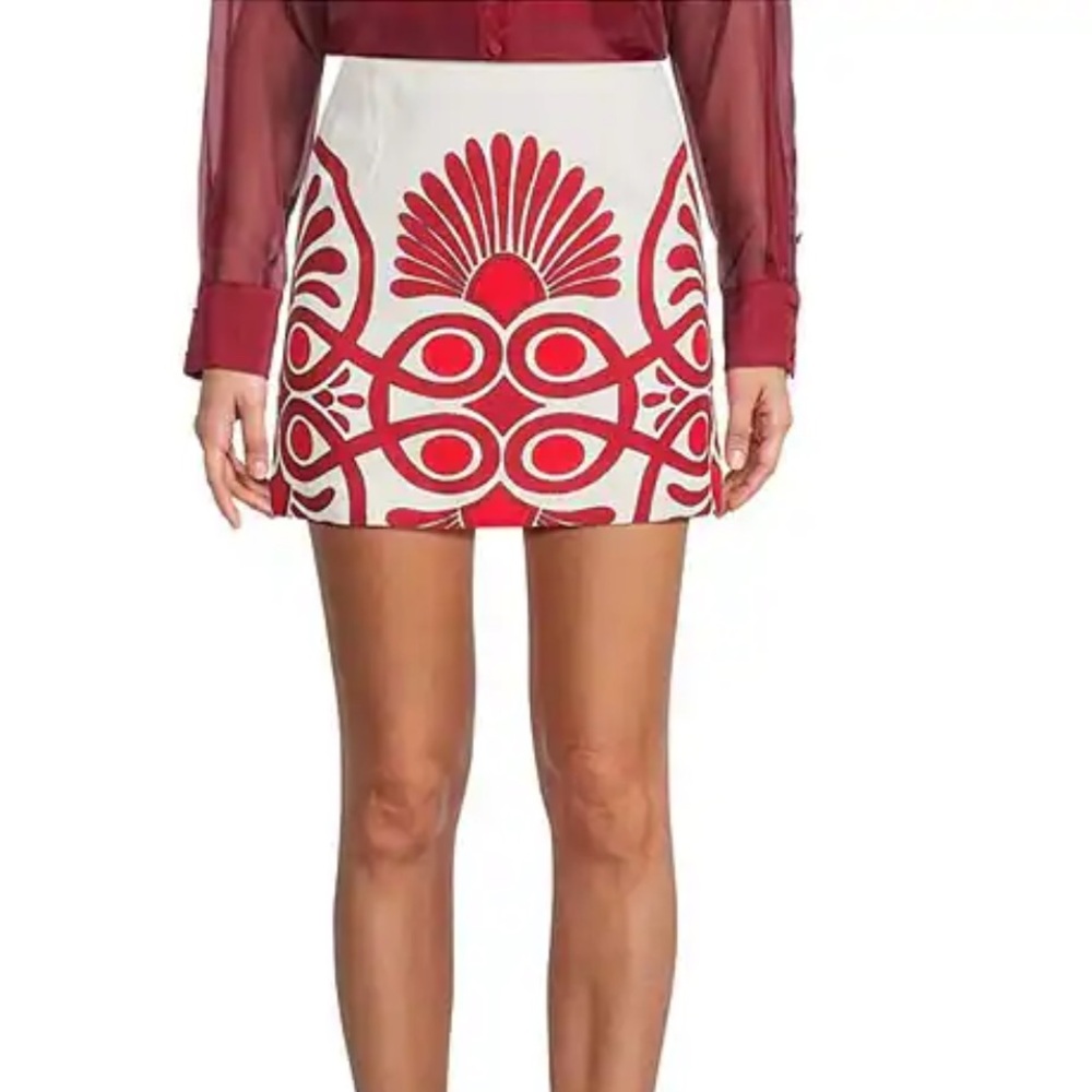NWOT ANTONIO MELANI Izzy Printed Linen Blend Skirt